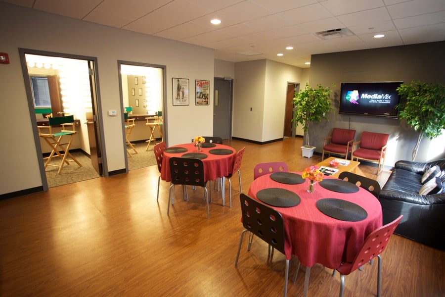 Photo of the Green Room at MediaMix Studios.